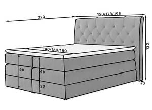 Boxspringbett RABEL Breite: 158 cm