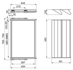 Schuhregal für Garderobe Hack Hochglanz Grau - Breite: 78 cm