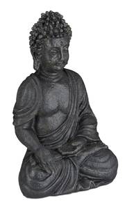 Buddha Figur sitzend 40 cm Anthrazit