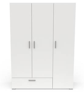 Armoire 3 portes 1 tiroir et penderie Blanc - Bois manufacturé - 52 x 186 x 135 cm