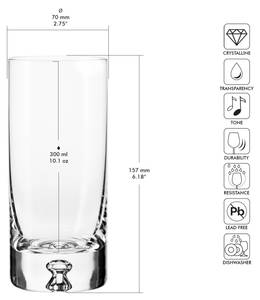 Hohe Gläser Lagrima 6er Set Glas - 7 x 16 x 7 cm