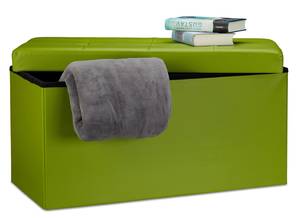 Tabouret pliant similicuir pouf pliable Vert