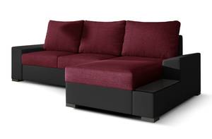 Ecksofa NEGO Schwarz - Bordeaux - Ecke davorstehend rechts