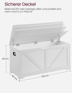 Schuhbank Fes Weiß - Holzwerkstoff - 100 x 46 x 40 cm