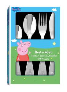 Kinderbesteck Peppa Pig 4er Set Silber - Metall - 14 x 3 x 21 cm