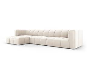 modulares Ecksofa SERENA 5 Sitzplätze Hochglanz Beige