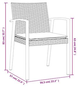 Gartenstuhl 3028936-2 (4er Set) Braun - Metall - Polyrattan - 56 x 83 x 57 cm