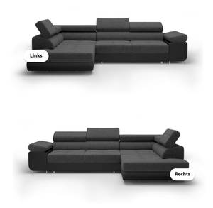 Ecksofa Eckcouch Almada L Form Couch Schwarz - Ecke davorstehend rechts