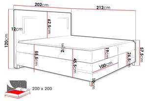 Boxspringbett Delos LED Weiß - Breite: 202 cm