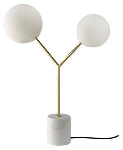 Lampe de table en marbre et acier doré Doré - Blanc - Métal - 53 x 63 x 20 cm