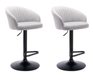 Tabouret de bar DORALIZ Lot de 2 Gris - Textile - 52 x 105 x 54 cm