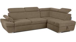 Ecksofa RATLO rechts Braun - Textil - Holz teilmassiv - 270 x 110 x 190 cm