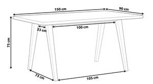 Table de salle à manger LENISTER Gris - Chêne clair