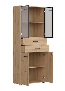 Aktenschrank Space Office Schwarz - Holzwerkstoff - 80 x 203 x 38 cm