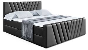 Boxspringbett ERNINA-Z Hochglanz Schwarz - Breite: 200 cm - H4