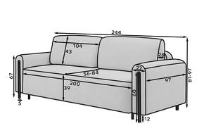 Sofa ZEPHYR Cremeweiß - Eiche Dekor