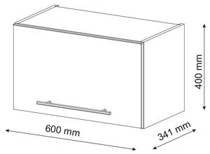 Elément haut de cuisine Fame-Line 36063 Gris - Blanc - Bois manufacturé - 60 x 40 x 34 cm