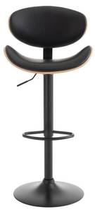 Tabouret de bar MONTENEGRO Lot de 2 Noir - Cuir synthétique - 46 x 111 x 49 cm