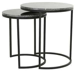 Set de 2 tables d'appoint ALFIO Noir - Métal - 49 x 54 x 49 cm