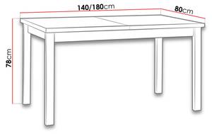 Esstisch Alba II Braun - Weiß - Holz teilmassiv - 180 x 78 x 80 cm