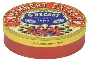 Classic Camembert Camembert Platten x4 Porzellan - 20 x 3 x 20 cm