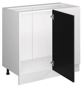 Eckschrank R-Line 46893 Hochglanz Schwarz - Weiß