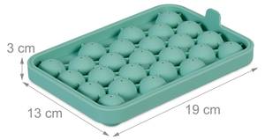 Runde Eiswürfelform Silikon 4er Set Türkis - Kunststoff - 19 x 3 x 13 cm