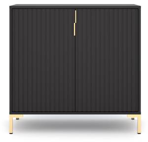 Sideboard FLINN SB88 2D Schwarz - Holzwerkstoff - Kunststoff - 88 x 86 x 40 cm