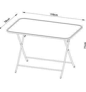 Table de jardin pliante Sande Noir - 70 x 110 cm