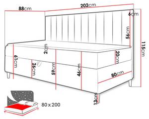 Boxspringbett Maja Junior 2 Grau