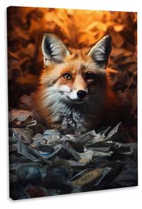 Leinwandbild Fox-Money 100 x 150 cm