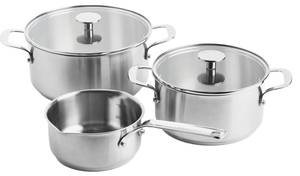 Topf-Set Stainless Steel 5er Set Silber - Metall - 24 x 11 x 24 cm