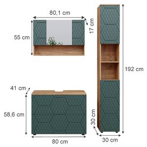 Badmöbel-Set Irma 47202 Grün - Sonoma Eiche Trüffel Dekor