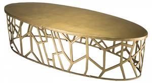 Ovaler Couchtisch Gold - Metall - 60 x 40 x 150 cm