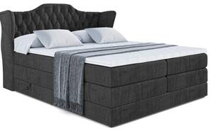 Boxspringbett VILA KING Schwarz - Breite: 160 cm