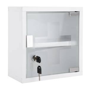 Armoire à pharmacie H25cm Blanc - Métal - 12 x 25 x 25 cm