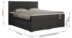 Boxspringbett SUSAN Breite: 160 cm - H3 - Kunstleder