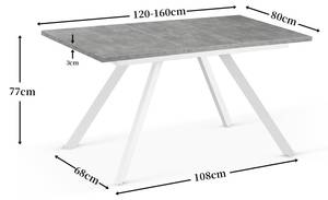 Table à manger SVEN Imitation chêne de sable - Blanc - 77 x 80 cm