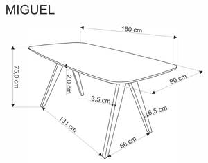 Esstisch Miguel 160 x 75 x 90 cm - Dunkelbraun