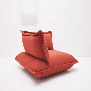 CUSHION Sessel Boucléstoff Rotbraun