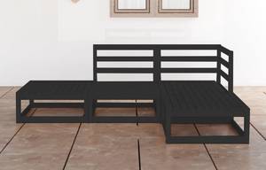 Garten-Lounge-Set (4-teilig) 3009910-1 Schwarz - Massivholz - Holzart/Dekor - 70 x 30 x 70 cm