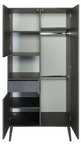 Kleiderschrank Cocoon Schwarz - Breite: 96 cm