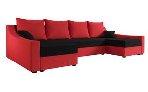 Ecksofa ONTARI-U Schwarz - Rot