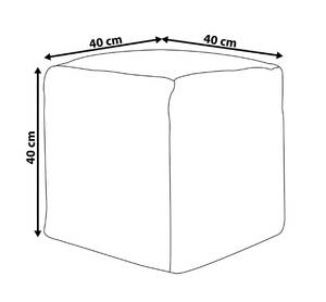 Pouf HARNAI Weiß - Naturfaser - 40 x 40 x 40 cm