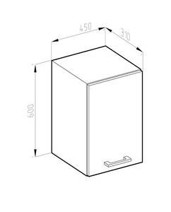 Hängeschrank R-Line 39776 Anthrazit - Rot