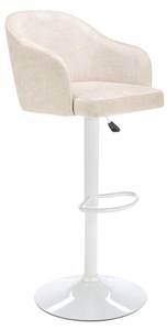 Tabouret de bar CARSTEN Lot de 2 Blanc - Textile - 51 x 113 x 52 cm