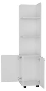 Armoire de garde-manger Malibu Blanc - Bois manufacturé - Matière plastique - 38 x 158 x 37 cm