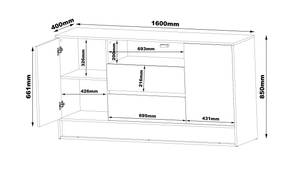 Kommode VISION02 Schwarz - Holzwerkstoff - 160 x 85 x 40 cm