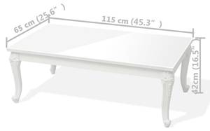 Table basse laquée 292870 Blanc - Bois manufacturé - 65 x 42 x 115 cm