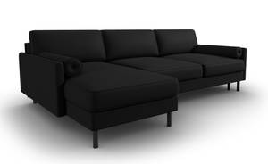 Schlaf-Ecksofa + Box SCOTT 5 Sitzplätze Schwarz